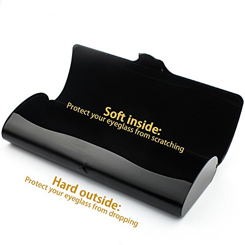 Geila Funda rígida para gafas, 2 unidades, de aluminio, ligera, de miopía, Negro X 2, Talla única
