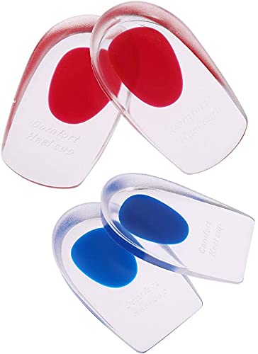 Gel Heel Cups,Heel Cup Pads,Silica Orthotic Gel Pads Cushions Insole for Plantar Fasciitis, Bone Spurs Pain Relief, Sore Heel Pain, Achilles Pain and Foot Care (S)