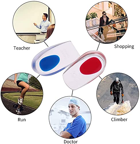 Gel Heel Cups,Heel Cup Pads,Silica Orthotic Gel Pads Cushions Insole for Plantar Fasciitis, Bone Spurs Pain Relief, Sore Heel Pain, Achilles Pain and Foot Care (S)
