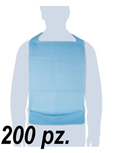 Generico WALKING 200 Baberos Cleany desechables, con tasta recogedor de alimentos, impermeables, fabricados en Italia