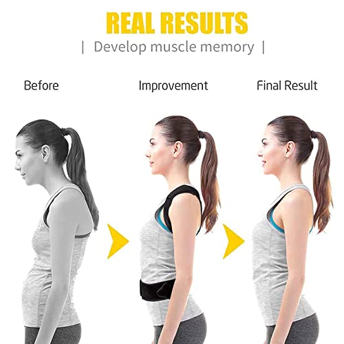 GHFGXF Corrector De Postura para Mujeres Y Hombres,Soporte Espalda Superior Ajustable,Plancha Apoyo Transpirable,Que Proporciona Alivio del Dolor En La Zona Lumbar,Cuello,Hombro