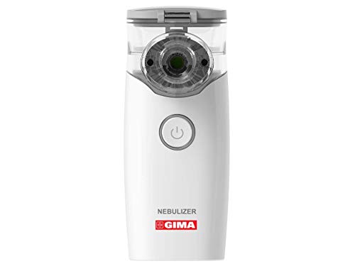 GIMA Aerosol Silent Máquina De Aerosol Portátil Con Nebulizador Compacto Práctica Y Liviana Para El Tratamiento De Trastornos Respiratorios En Adultos Y Niños Con Baterías Y Cable Usb