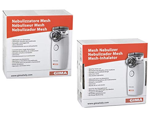 GIMA Aerosol Silent Máquina De Aerosol Portátil Con Nebulizador Compacto Práctica Y Liviana Para El Tratamiento De Trastornos Respiratorios En Adultos Y Niños Con Baterías Y Cable Usb