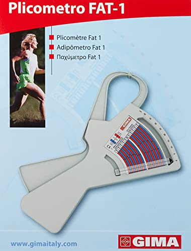 GIMA ref 27344 Plicómetro para la medición de grasa corporal, medidor preciso del espesor de los pliegues cutáneos en varias partes del cuerpo, dispositivo médico, calibrador de grasa, adipómetro