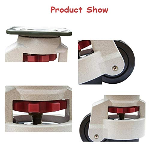 GINVF Ruedas para Pesados, Ruedas de Nylon para maquinaria Ajustable, Ruedas giratorias para Banco de Trabajo, Rodillos de Transporte, Equipos industriales, Muebles - 2 Piezas (Size : 40F)