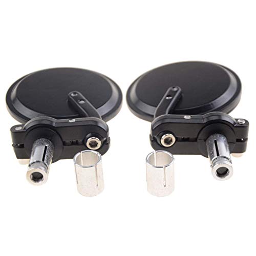 GOOFIT Espejo Retrovisor Moto 8mm Universal Manillar Vespa Redondo Enduro Homologados reemplazo para 50cc 70cc 90cc 110cc 125cc 150cc 200cc 250cc Scooter Cafe Racer Bicicleta Ciclomotor ATV Quad Negro