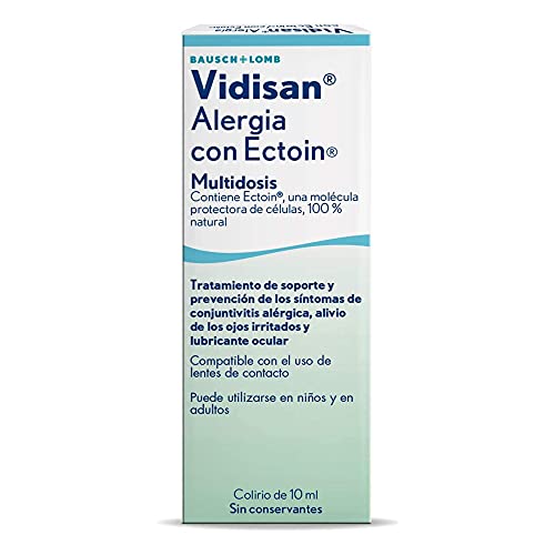 Gotas para Ojos Vidisian Alergia - Formato Multidosis de 10 ml - Trata y Previene la Conjuntivitis Alérgica - Colirio para Ojos Irritados - Bausch + Lomb