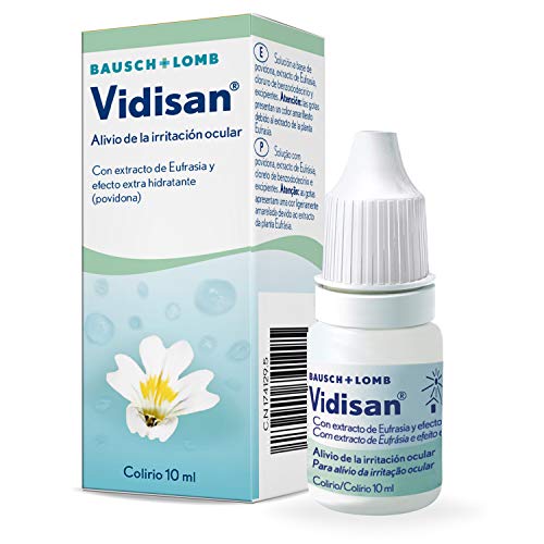 Gotas para Ojos Vidisian Eufrasia - Bote Multidosis de 10 ml - Calma y Alivia la Irritación de los Ojos de Manera Inmediata - Colirio para Ojos Irritados - Bausch + Lomb
