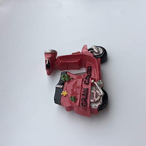 Gran Canaria España 3d Scooter Refrigerador Imán de Resina Recuerdos de Viaje, Hecho a mano Casa y Cocina Decoración Gran Canaria Imán Colección Regalo