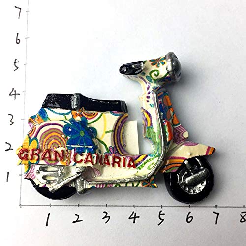 Gran Canaria España Scooter 3D Souvenir Regalo Nevera Imán Decoración Hogar & Cocina Polirresina Artesanía Imán de Refrigerador Colección
