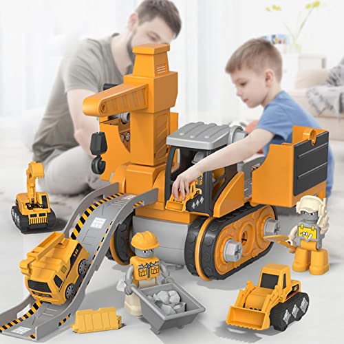 Greatideal Camiones de Juguete, Juguetes para vehículos Desmontables, Juguetes para automóviles de ingeniería, Juego de excavadoras, Juguetes de construcción para niños Que juegan como Regalo