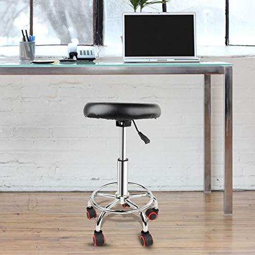 Greensen - Silla de salón de belleza, color negro, ajustable, piel sintética, para masaje, manicura, tatuaje, terapia de belleza, masaje, spa, salón