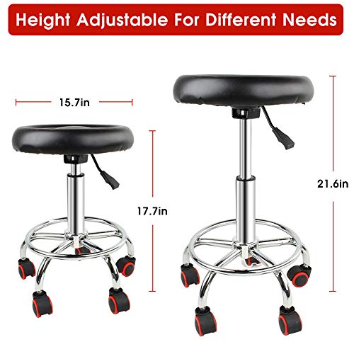 Greensen - Silla de salón de belleza, color negro, ajustable, piel sintética, para masaje, manicura, tatuaje, terapia de belleza, masaje, spa, salón