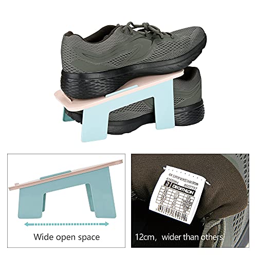 GREFIC 10pcs Organizador armario zapateros baratos, zapatero ancho desmontable, apto para todo tipo de zapatos, Ahorre 50% de espacio zapateros modernos 5 azul 5 rosa Los colores se pueden mezclar