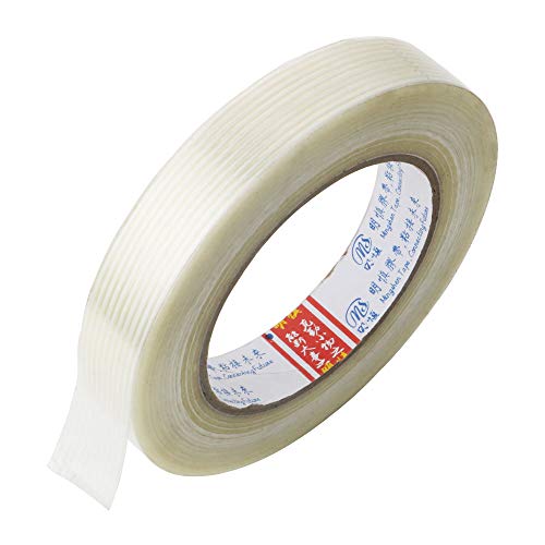 GTIWUNG 20mm x 50m Cinta De Filamento, Claro Filamento Cinta de Flejado, Cinta de Fibra de Vidrio, Cinta de Sellado De Uso Pesado Impermeable