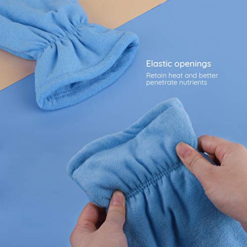 Guantes y botines de cera de parafina, guantes de cuidado de baño de cera Segbeauty, guantes protectores de algodón de felpa cozies para terapia de calor, tratamiento de spa, bronceado