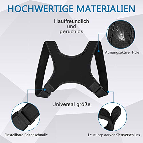 Guiseapue Corrector de Postura Para Una Postura Erguida, Correa Para la Espalda, Correa Para el Hombro, Ajustable Mejorar Posture Corrector es Ideal Para Aliviar los Dolores Dorsales