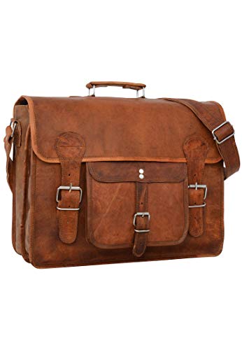 Gusti Maletín de Cuero Leon - Cartera portafolios marrón