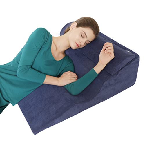 GYAM Almohada De Cuña para La Cama con Espuma De Memoria, Almohadas De Cuña para Después De La Cirugía, Almohadas De Espuma De Memoria para Dormir Almohada De Lectura,Cojín Inclinado para Dormir