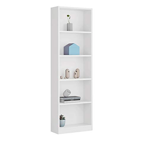 Habitdesign Estantería Juvenil 6 baldas, Librería Vertical, Modelo I-Joy, Acabado en Color Blanco Artik, Medidas: 180 cm (Alto) x 52 cm (Ancho) x 25 cm (Fondo)