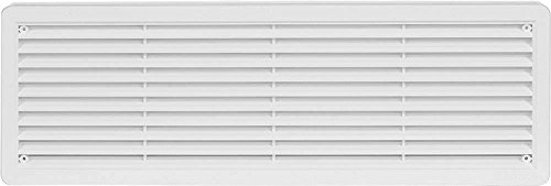Haco Rejilla de ventilación de la puerta, opaco en ambos lados, plástico ASA de alta calidad - baño, cocina para reequipamiento, Blanco, 400 x 130 mm