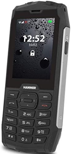 Hammer H 4+ teléfono Resistente para el Trabajo, Pantalla de 2.8"", Resistente al Agua (IP68), Una Linterna, Mega batería 2000 mAh, 3G Dual SIM - Plata