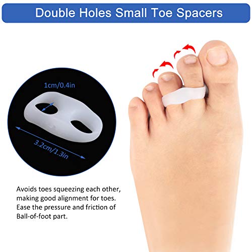 Haofy Separadores de dedos del pie, Gel Correctores de Dedos para Juanetes, Bunion Corrección Toe Enderezadoras para Alivio del dolor de pie, Metatarsus, de Martillo del dedo del pie Separadores
