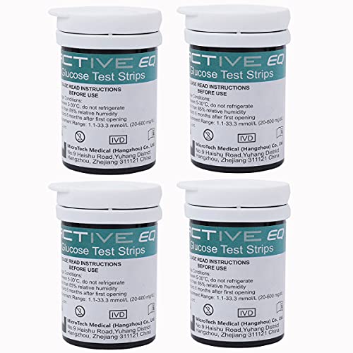 HARPIMER Glucosa en Sangre Kit Tiras de Prueba 100 Piezas de Monitor de azúcar en Sangre para Exactive EQ
