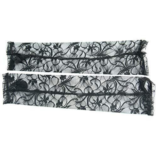 Healifty mangas de brazo de encaje protección uv guantes largos sin dedos de encaje puños de protección solar para mujeres
