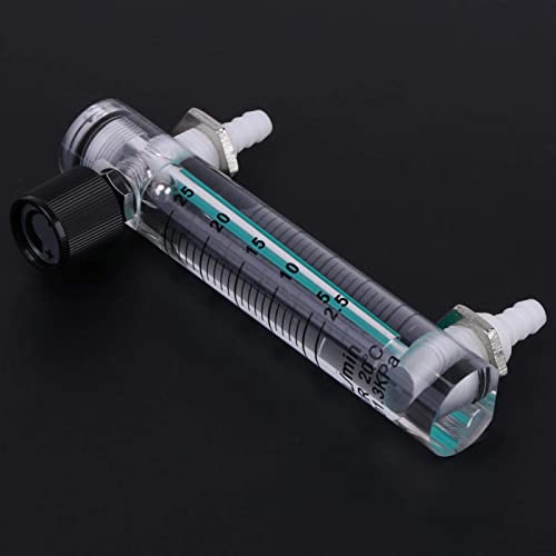 Heayzoki Medidor de Flujo de Gas, caudalímetro LZQ-5 Flowmete 2.5-25 LPM con válvula de Control para oxígeno/Aire/Gas, Caudalimetro Gas