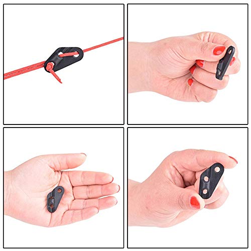 Hebillas de cuerda de viento de carpa de nudo rápido de plástico de nylon de 10 piezas,hebillas de cuerda de viento triangulares ligeras para sacos de dormir, tiendas de campaña, mochilas, cajas, etc.