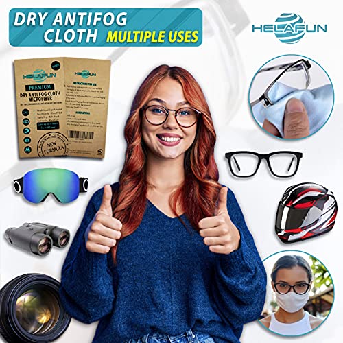 HELAFUN - Gamuza Antivaho Gafas (2 pcs) sin Teflon-Pfoa, 600 usos. Regalo de 1 Cordon para gafas.