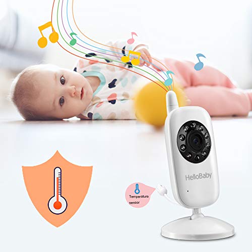 HelloBaby HB32 Vigilabebés Monitor Inalámbrico de Vídeo con Cámara Digital, Vigilancia de la Temperatura de Visión Nocturnay 2 Way Talkback System