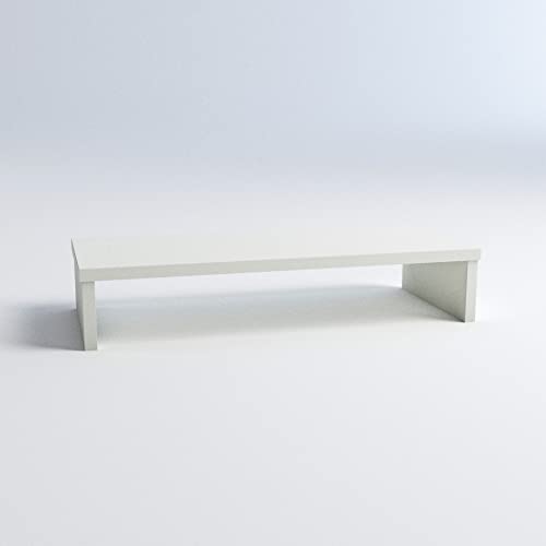 Henor Soporte Madera Monitor Elevador TV 62 x 26.5 x 12 cm, Muebles de TV, Elevador TV, Soporte Monitor PC. Soporta 50 Kg. Blanco