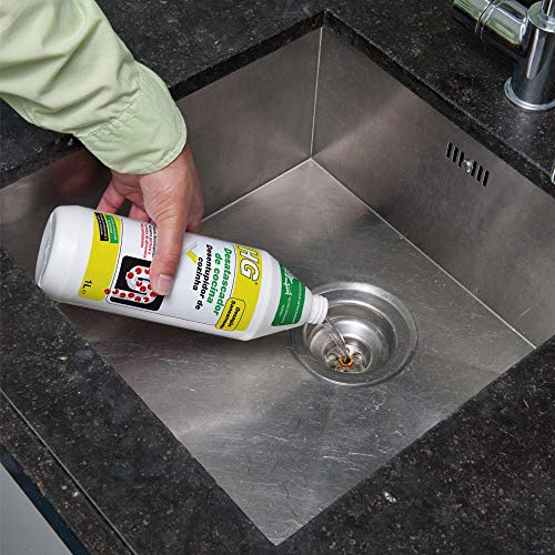 HG Desatascador de Desagües de Cocina, Fórmula Eficaz y Natural Para Eliminar Obstrucciones del Fregadero, Compatible con Pozos Sépticos, Desbloquea Tuberías Rápida y Fácilmente (1 Litro) - 481100106