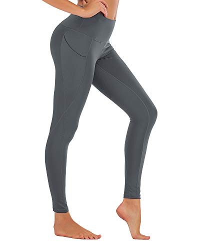 Hifoda Leggings Yoga Mujer Pantalones Deportivos de Fitness Cintura Alta con Bolsillos Pantalón Pilates Alta Elasticidad Opaco (XL)
