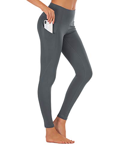 Hifoda Leggings Yoga Mujer Pantalones Deportivos de Fitness Cintura Alta con Bolsillos Pantalón Pilates Alta Elasticidad Opaco (XL)