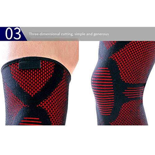 HiXB 2 x Rodilleras Compresión Rodilleras Deportivas para Crossfit Motocross Voleibol Bicicleta Baloncesto,Yellow,M