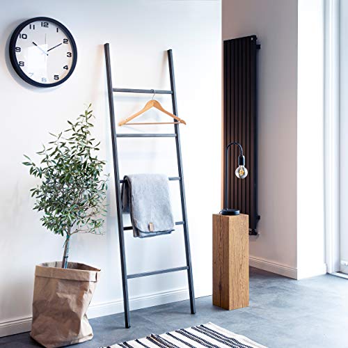 HOLZBRINK Toallero, Perchero, Escalera Toallero en Estilo Vintage, Modelo: Elements, 130x40 cm (Alto x Ancho), Blanco HLL-130-40-9016