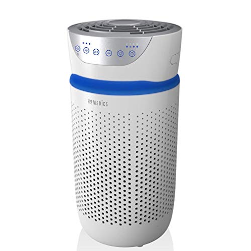 HoMedics Purificador de aire Filtro HEPA con carbón activo. Purificador aire hogar, Elimina hasta el 99.9% de los alérgenos, polen, polvo, humo, caspa para mascotas, moldes, malos olores, tabaco
