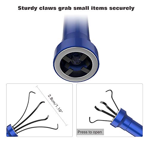 Housolution Recogedor Magnético de Cuatro Garras, Barredora de Recogida de la Manguera Flexible con LED Luz, Herramienta de Ayuda Flexible y Larga para Recolección de Basura - Azul