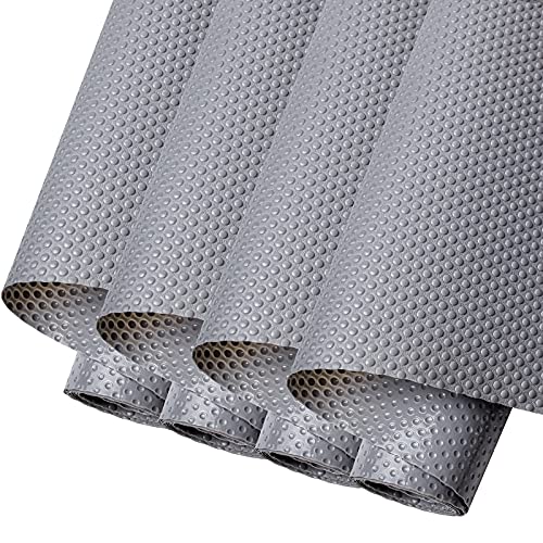 htbakoi Protector Cajones Cocina 4 Rollos Plastico Protector Muebles Fregadero,Cubre Cajones Armarios Cocina Plastico Antideslizante para Forrar Cajones de Cocina Forro Cajones Color Gris