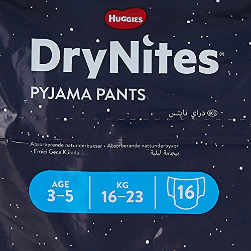 Huggies DryNites, 3 - 5 años niño, 16 pañales