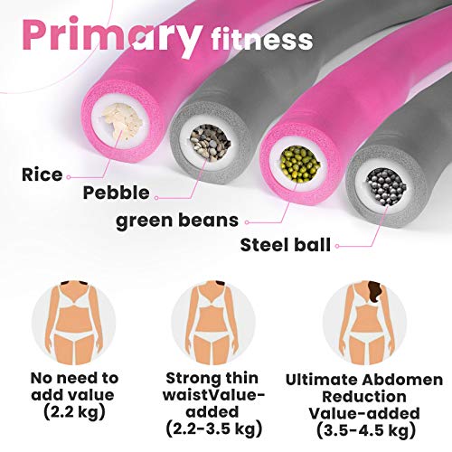 Hula Hoop, Professional Hula Hoop Adultos Fitness, Hoola Hoop para Adultos Ajustable y Extraíble, Hula Hoop de Fitness para pérdida de Peso para Fitness, Gimnasia, Juegos de Interior y Exterior