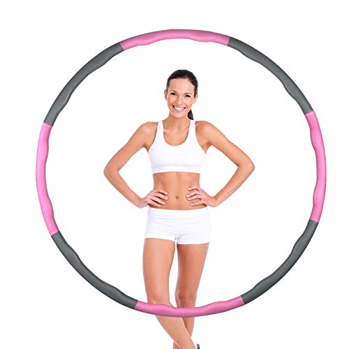 Hula Hoop, Professional Hula Hoop Adultos Fitness, Hoola Hoop para Adultos Ajustable y Extraíble, Hula Hoop de Fitness para pérdida de Peso para Fitness, Gimnasia, Juegos de Interior y Exterior