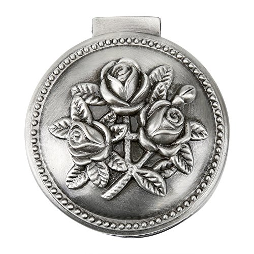 Hztyyier Caja de joyería de aleación de Zinc Caja de Forma Redonda Tallada de Flores Vintage Organizador de Almacenamiento de Anillo de Metal Mini Cofre del Tesoro