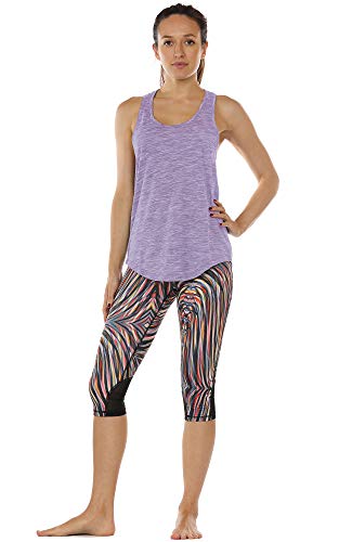 icyzone Camiseta sin Mangas de Yoga para Mujer Chaleco Deportivo (M, Lavanda)