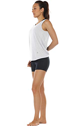 icyzone Chaleco Deportivo y Ocio de Espalda Abierta para Mujer (S, Blanco)