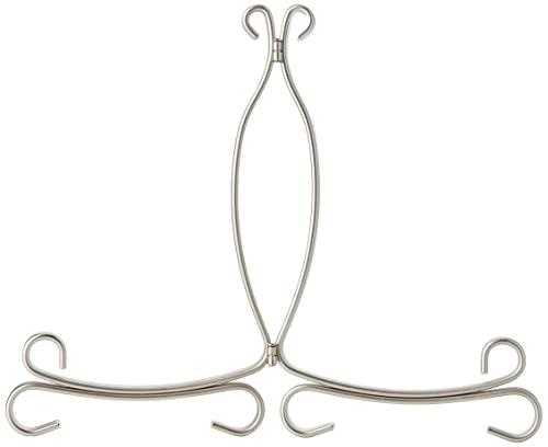 iDesign Atril plegable de cocina, caballete de metal de tamaño grande para platos decorativos, soporte para platos y libros ajustable, plateado mate