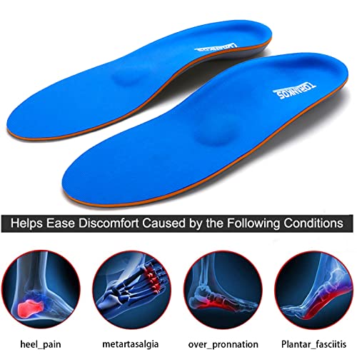 iFitna Las plantillas para el soporte del arco las plantillas para los pies planos la fascitis plantar ayudan a aliviar el dolor en los pies de hombres y mujeres (EU38-39(25cm), Azul)